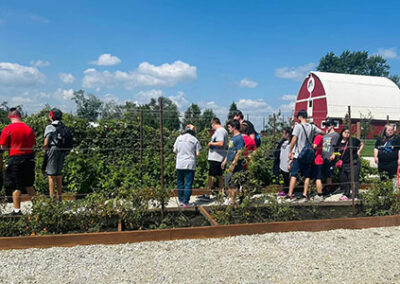 Volunteers at the farm