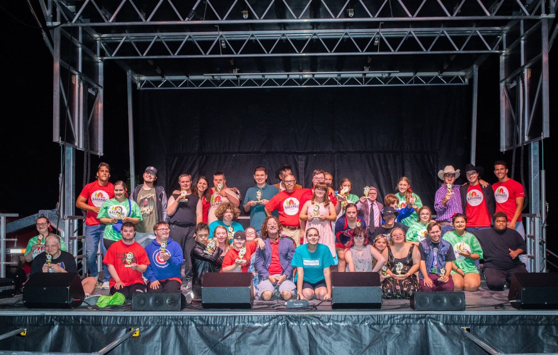 Farms got Talent show stage with participants.